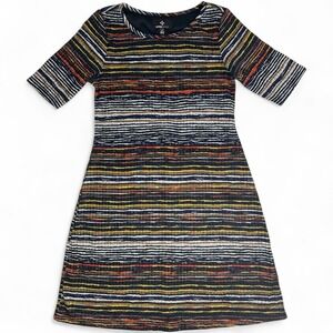 NWT Ronni Nicole Striped Textured A-Line Dress Multicolor Short Sleeve Size 6